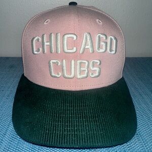 New Era Chicago Cubs Pink and Green Corduroy Fitted Hat | Size: 7 1/8